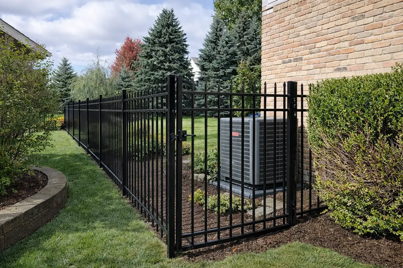 Black aluminum Elite Fence Products installed by All American Fence in Fenton Michigan